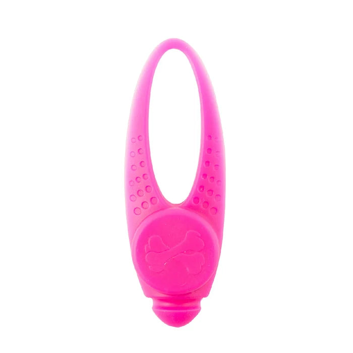 Ancol pink LED dog safety light, 39.5cm USB rechargeable flashing lead attachment with trigger hook