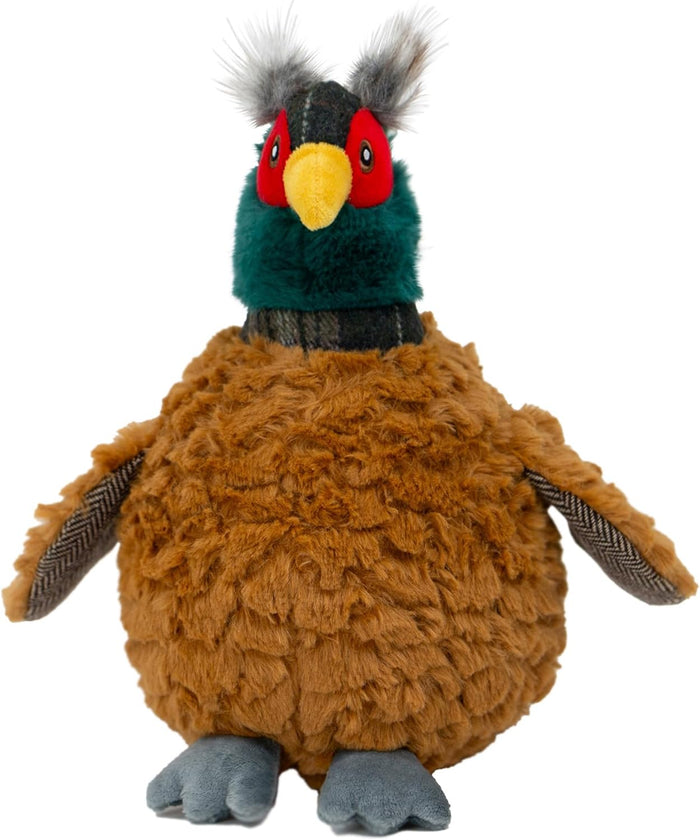 Ancol Heritage Phoebe Pheasant plush dog toy, 27cm with crinkle wings and a body squeaker