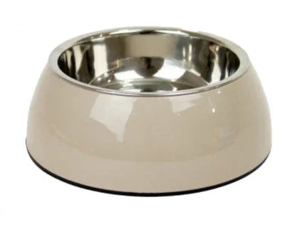 Ancol Oatmeal dog bowl, large 770ml, removable stainless steel dish in a non-slip oatmeal surround