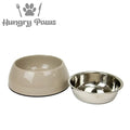 Ancol Oatmeal dog bowl, XLarge 1620ml, removable stainless steel dish in a non-slip oatmeal surround