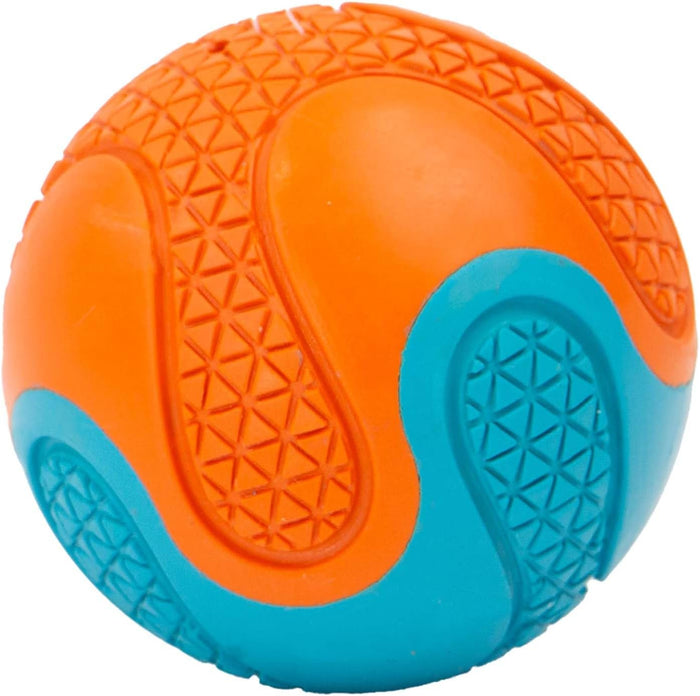 Ancol Playtime Chase tough rubber ball, 8cm natural rubber fetch ball in bright colours
