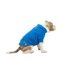 Ancol Snug Fit polar fleece dog jumper in blue, ribbed sleeves and spine fastening with reflective edging