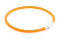 Ancol rechargeable flashing dog collar band in hi-vis orange, 70cm cuttable USB-charged light strip