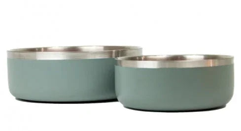 Ancol Sage double-walled stainless steel pet bowl, 1100ml, 15cm across on a non-slip base
