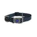 Ancol SOHO Polka Dot dog collar in navy, large, 45-70cm neck on 2.5cm recycled webbing