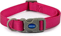 Ancol Viva adjustable dog collar in pink, poly-weave webbing with quick-release buckle and slider