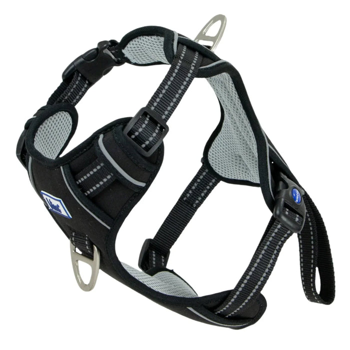 Ancol Viva exercise and travel dog harness in black, size M for a 45-65cm chest, adjustable webbing