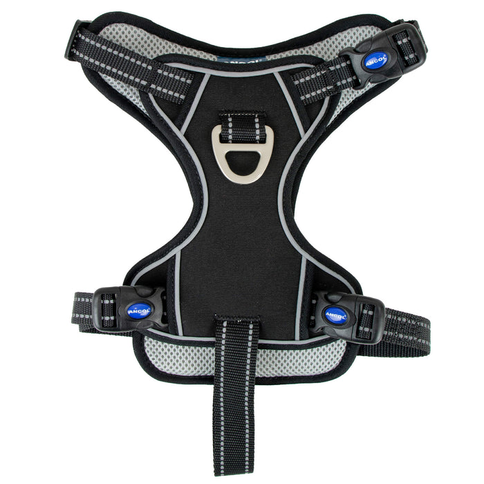 Ancol Viva exercise and travel dog harness in black, size XL for an 80-120cm chest