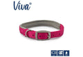 Ancol Viva padded dog collar in pink, size 4 for a 35-43cm neck, satin buckle and fixed ID loop
