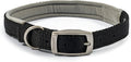 Ancol Viva padded dog collar in black, size 4 for a 35-43cm neck, soft padded poly-weave webbing