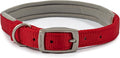Ancol Viva padded dog collar in red, poly-weave webbing with soft padding and a fixed ID loop