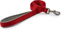 Ancol Viva padded dog lead in red, 1m poly-weave webbing with a cushioned neoprene handle
