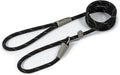 Ancol Viva reflective rope dog lead in black, 1.07m round rope with a satin trigger hook