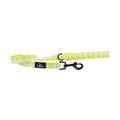 Ancol Soho yellow check dog lead, 100cm x 1.9cm recycled webbing in a bright picnic check print