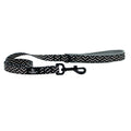 Ancol Soho zigzag dog lead in black recycled webbing with hand-drawn pale pink zigzags