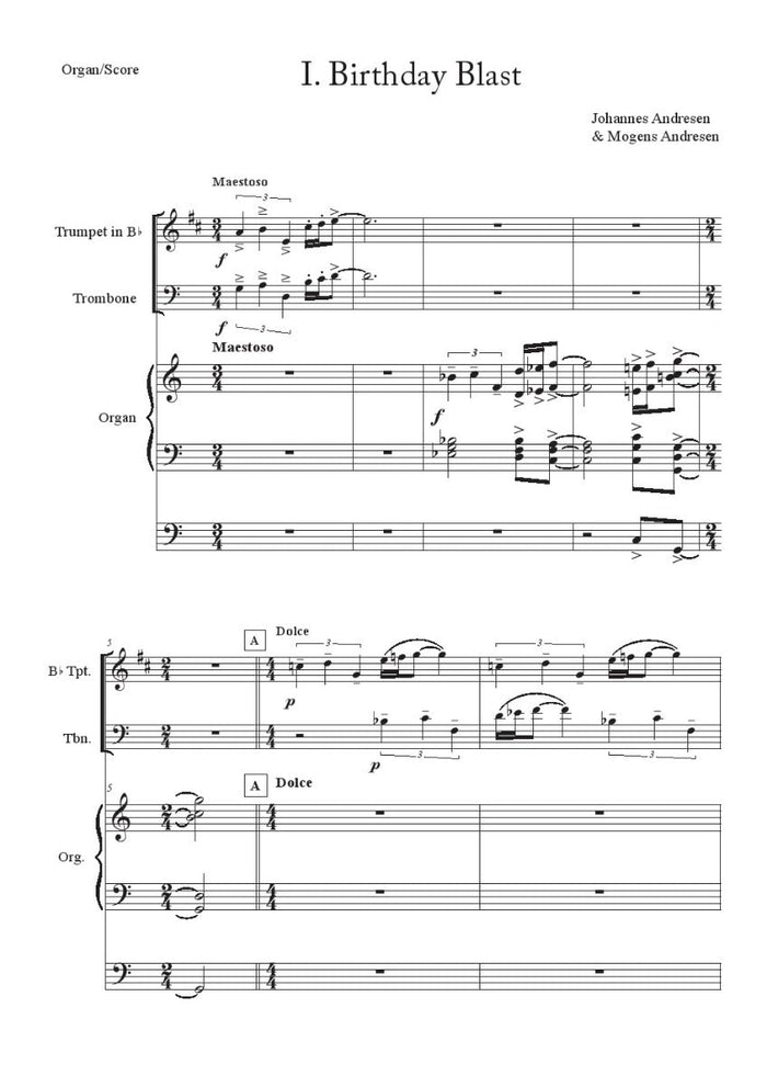 Andresen - EVENTS - Trumpet, Trombone and Organ - Brass Music Online