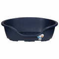 Animal Instincts moulded plastic pet bed in aubergine, 53cm size with a dropped front