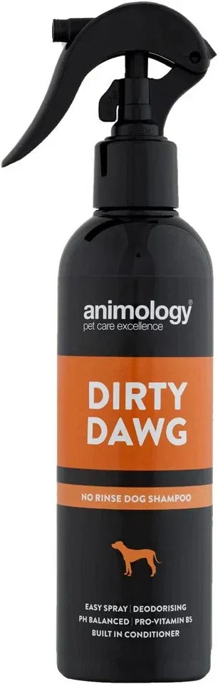 Animology Dirty Dawg no-rinse dog shampoo spray in its 250ml bottle