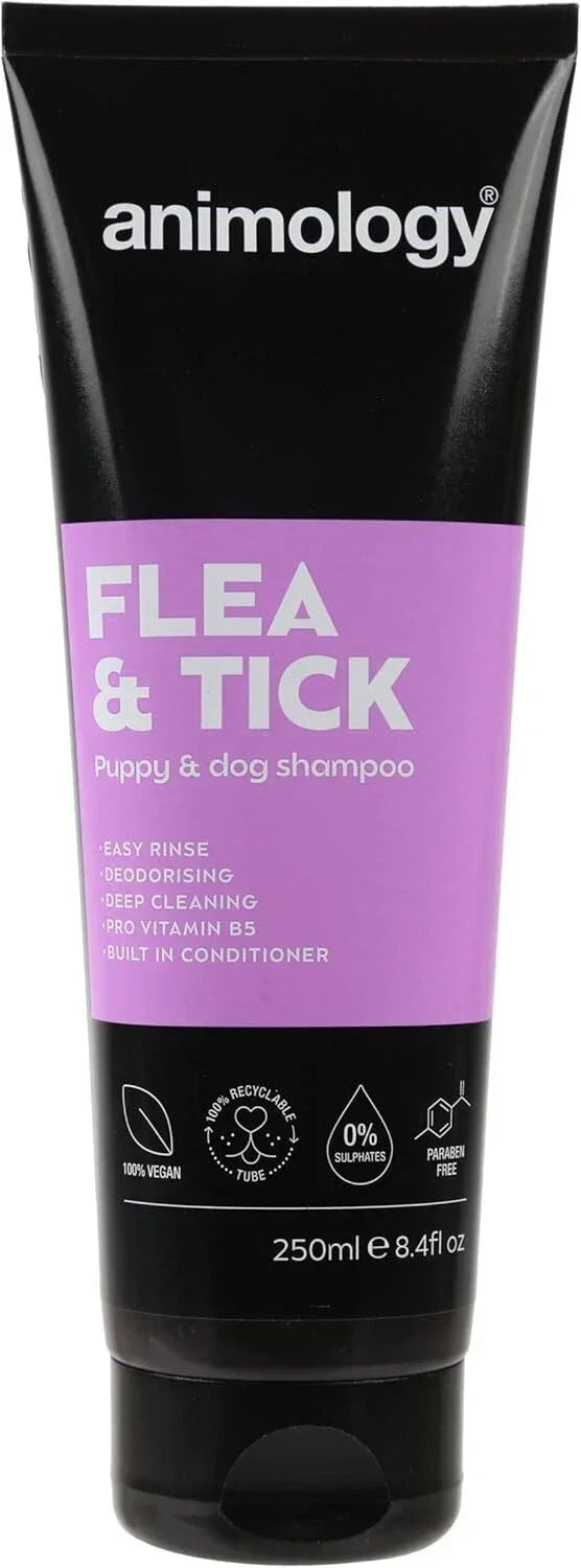 Animology Flea & Tick dog shampoo with neem and tea tree oil, 250ml bottle