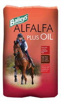 Baileys Alfalfa Plus Oil 20kg bag, chopped dried alfalfa coated in soya oil