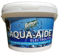 Baileys Aqua-Aide electrolyte tub, apple-flavoured powder mixed into water after sweating