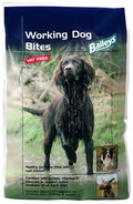 Baileys Working Dog Bites chicken dry dog food, front of the 15kg sack