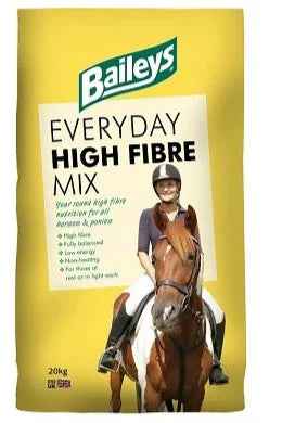 Baileys Everyday High Fibre Mix 20kg bag, a low energy coarse mix for resting horses