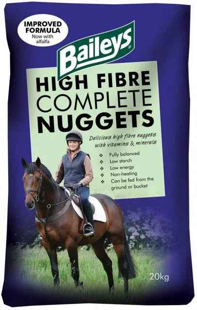 Baileys High Fibre Complete Nuggets 20kg bag of chunky balanced alfalfa fibre nuggets