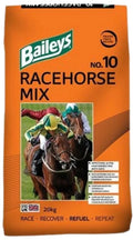 Baileys No.10 Racehorse Mix 20kg bag, an oat-based energy dense mix for fast work