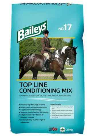 Baileys No.17 Top Line Conditioning Mix 20kg bag, an oat-free mix for weight and topline