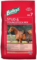 Baileys No.7 Stud and Youngstock Mix 20kg bag, an oat-based 16% protein stud mix