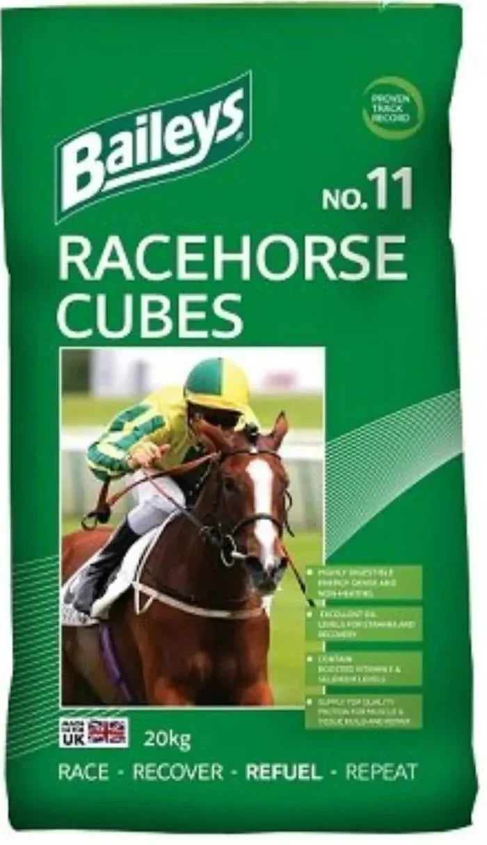 Baileys No.11 Racehorse Cubes 20kg bag, oat-free non-heating cubes for hard work