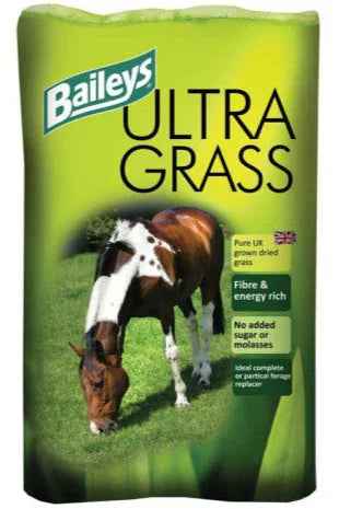 Baileys Ultra Grass 12.5kg bag of high temperature dried chopped grass horse feed