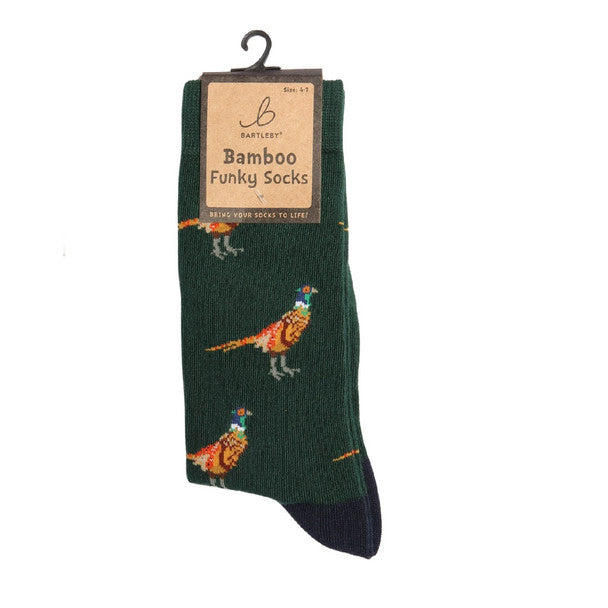 Bartleby funky bamboo sock in the Pheasant design, UK size 4–7 everyday sock