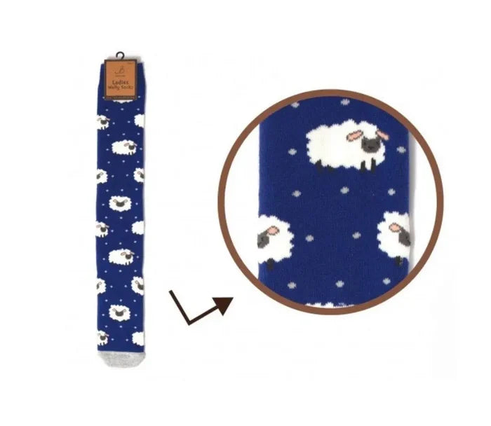 Bartleby funky welly sock in the Cute Sheep design, UK size 4–7