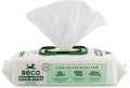 Beco unscented bamboo dog wipes in an 80-wipe resealable tub with lift-up lid