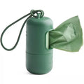 Beco poop bag dispenser in recycled plastic with an elastic lead loop and a roll of bags