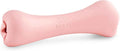 Beco Treat Bone natural rubber dog chew toy in pink, shown from the side