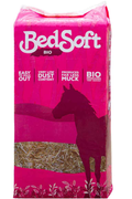 Bale of Bedsoft Bio dust-extracted oil seed rape straw bedding for horses, 16kg