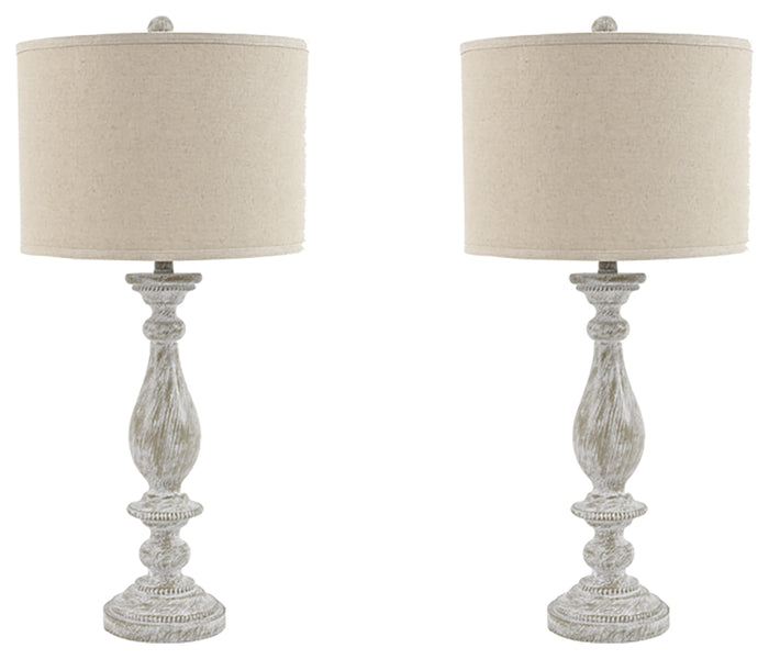 Bernadate L235344 Whitewash Poly Table Lamp 2CN