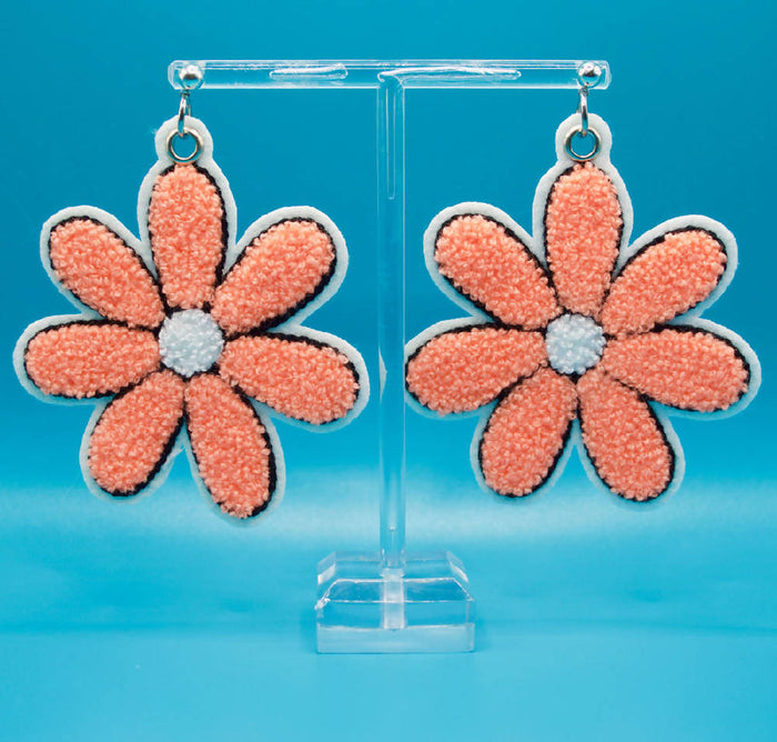 Big Flower Embroidered Earrings