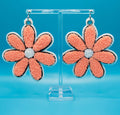 Big Flower Embroidered Earrings