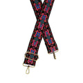 Black Coral Butterfly Embroidered Guitar Strap
