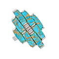 Blue Mohave Turquoise 925 Sterling Silver Statement Rings