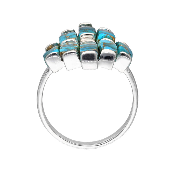 Blue Mohave Turquoise 925 Sterling Silver Statement Rings