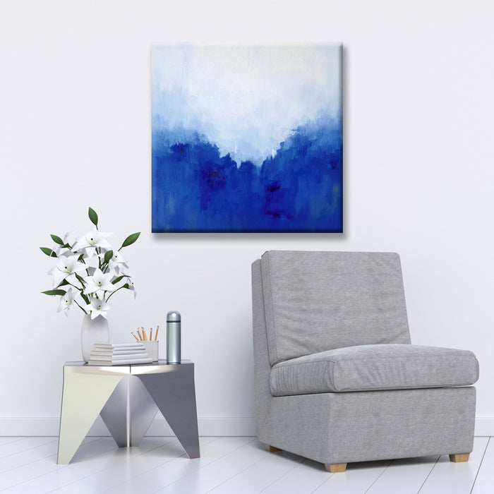 Blue Perspective' Wrapped Canvas Abstract Wall Art