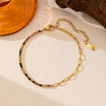 Brazalete Mitad Diamantes Verdes, Amarillos & Rosa