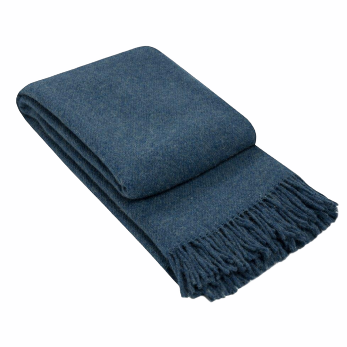 Brighton Wool Throw 140x200 Navy