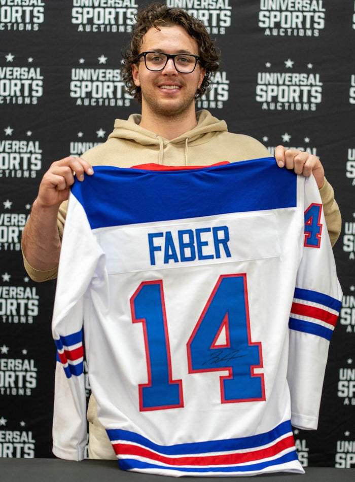 Brock Faber Signed White USA Player Hockey Jersey