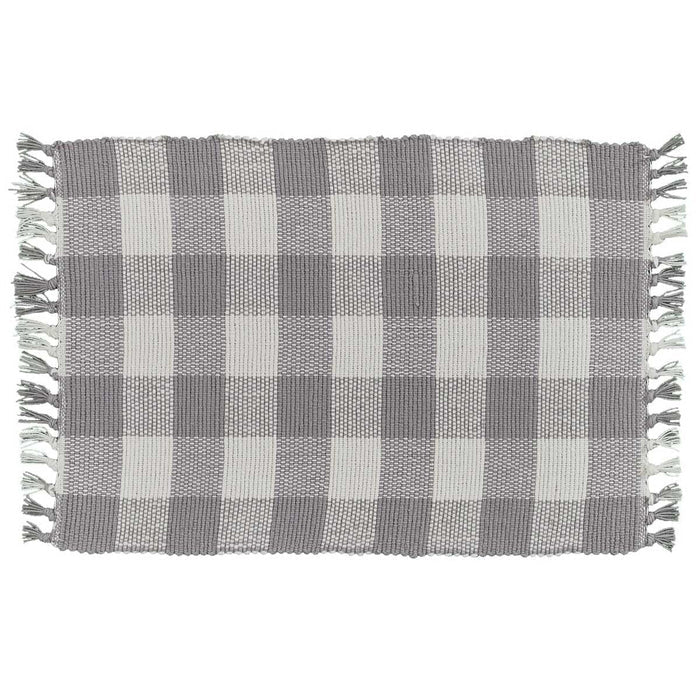 Wicklow Grey Check Yarn Placemats-Lange General Store